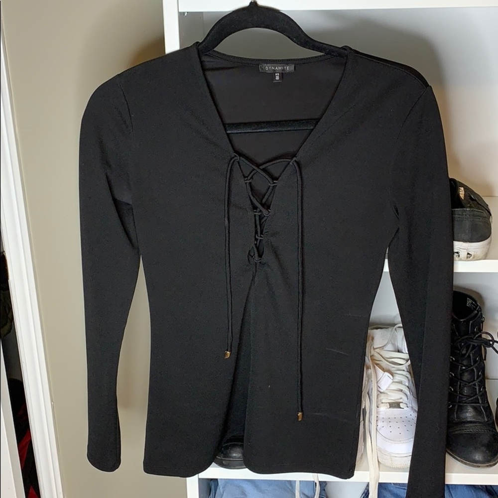 front tie up long sleeve